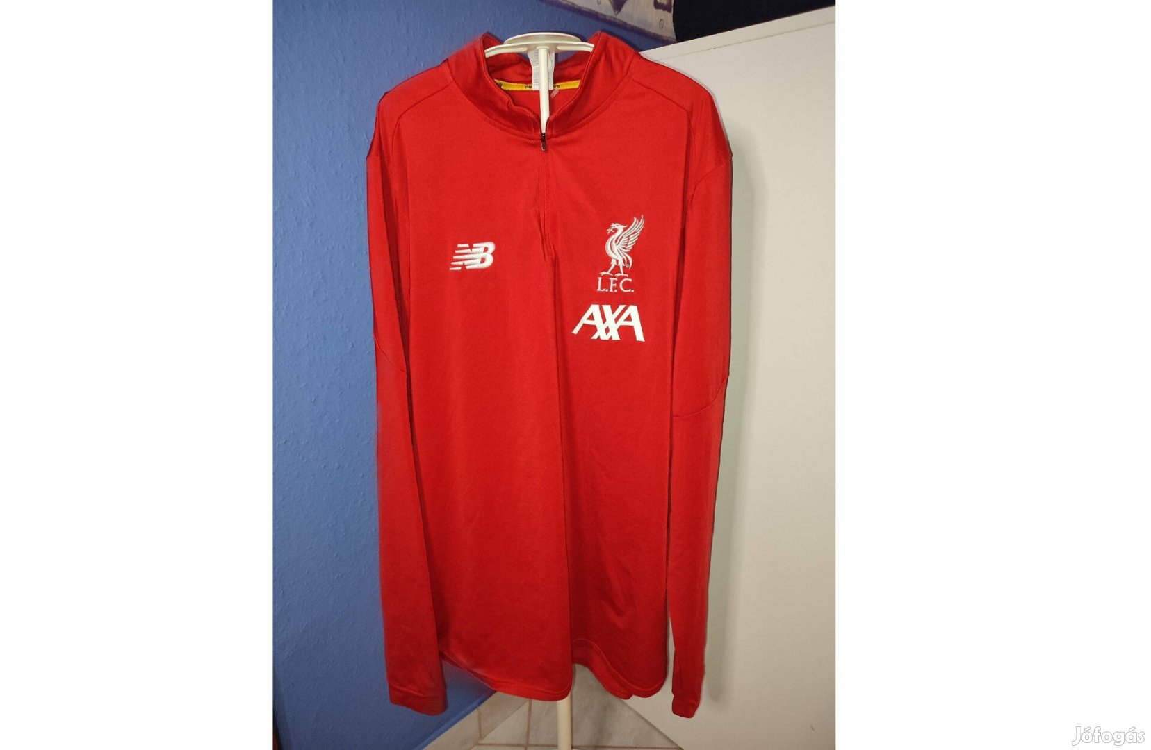 Liverpool eredet New Balance cipzáras nyakú hosszú ujjú felső (XL)