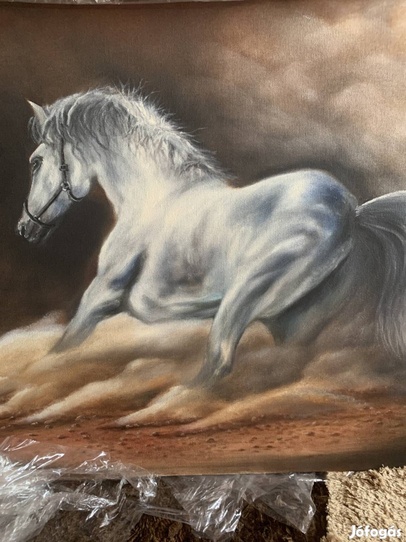 Ló fék olaj vászon festmény Erős László 