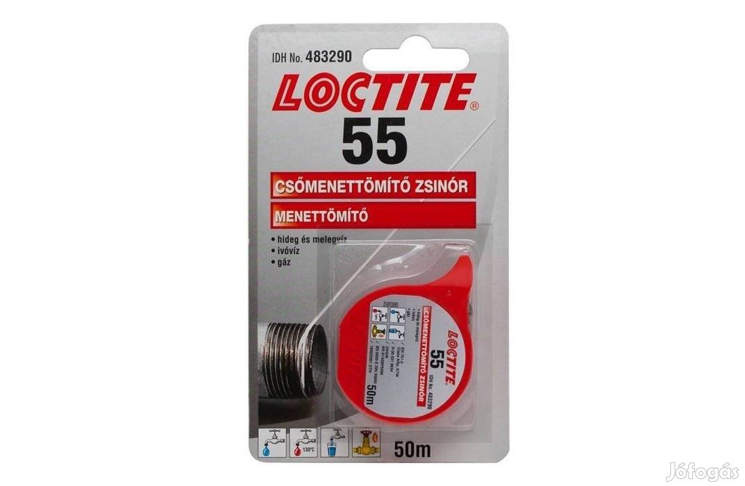 Loctite 55 Csőmenettömítő zsinór 50 méter menettömítő szilikonbázisú