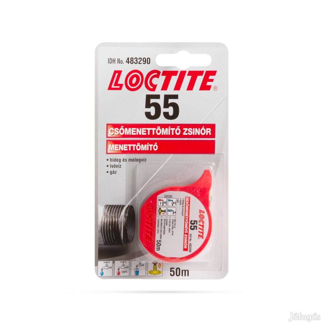 Loctite 55 Csőmenettömítő zsinór 50 méter menettömítő szilikonbázisú