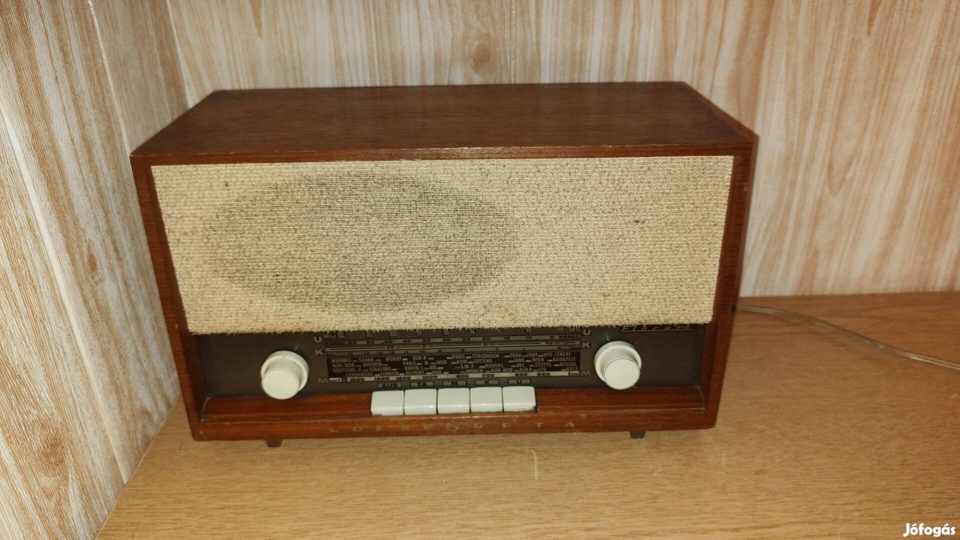 Loewe Opta Florett nagyon régi csöves rádió, részben üzemképes állapot