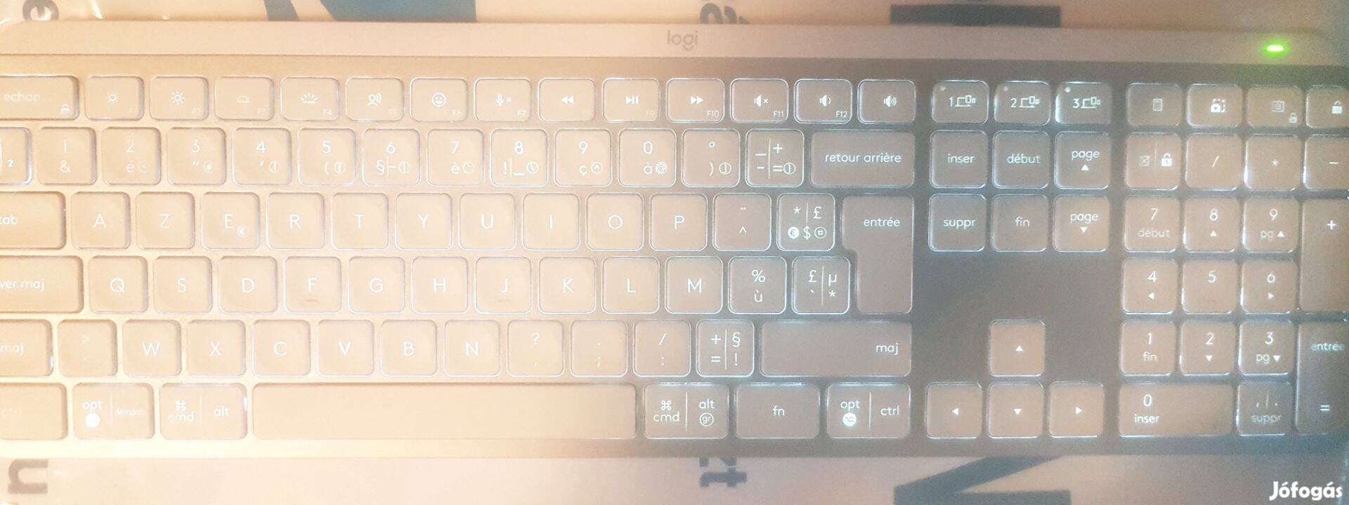 Logi Logitech MX Keys S Pale Grey Fehér Szürke Billentyűzet