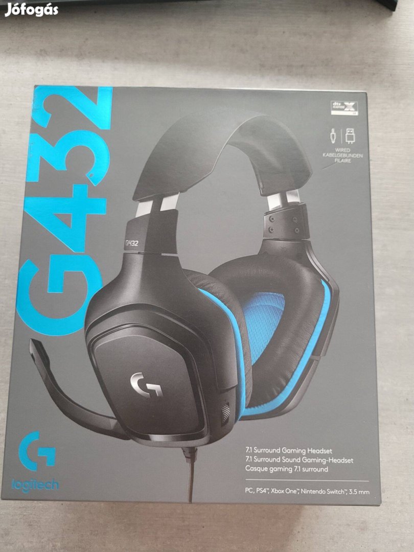 Logitech G432, (gamer, játékhoz tervezett mikrofonos), fejhallgató