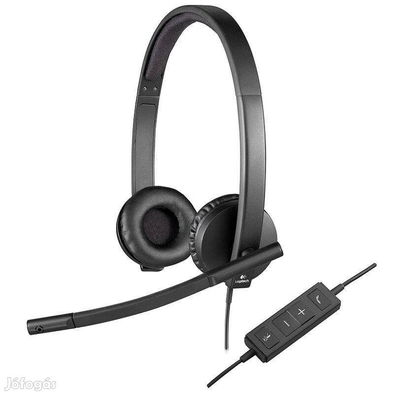 Logitech H570E Stereo USB-A vezetékes fejhallgató, mikrofonnal