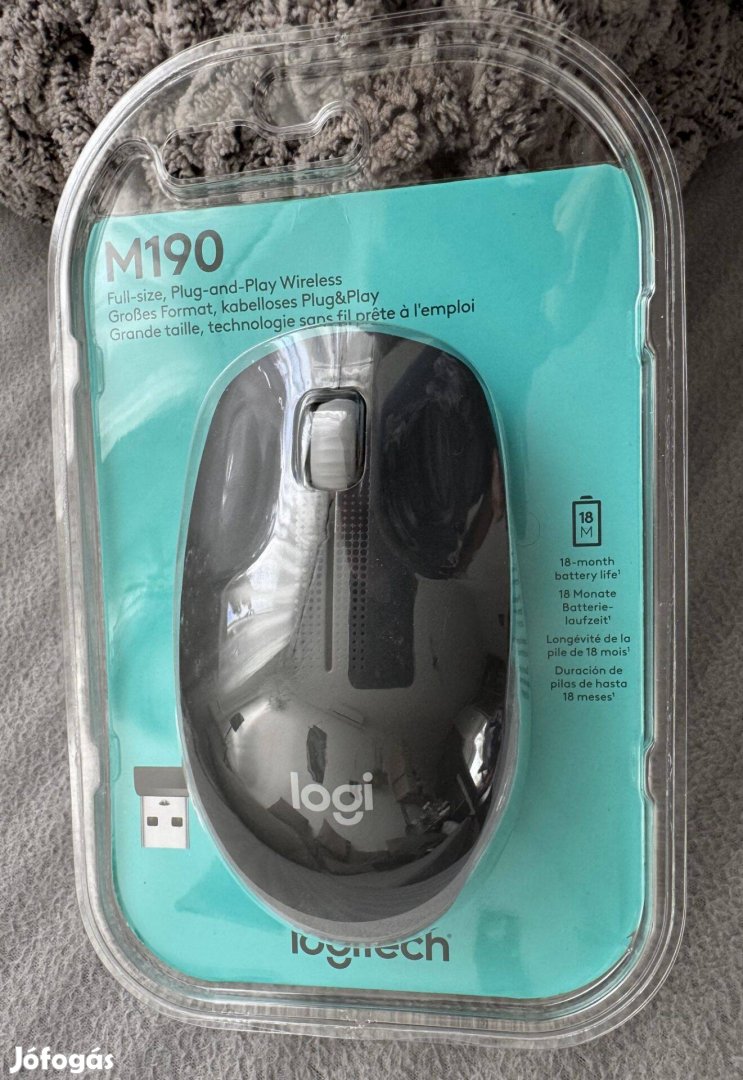 Logitech M190 teljes méretű vezeték nélküli egér eladó számlával!