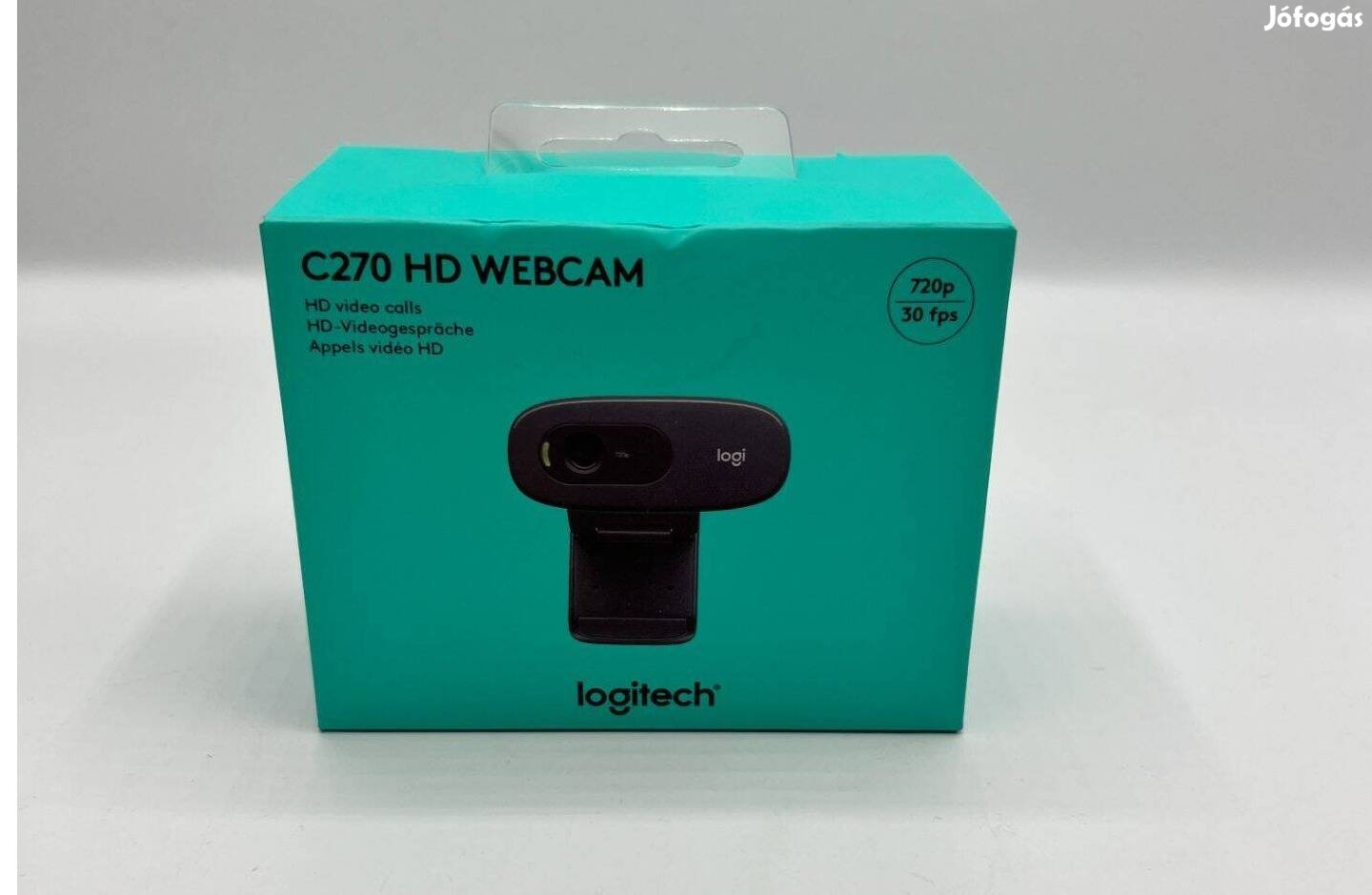 Logitech Webcam C270 HD webkamera mikrofonnal, fekete, új