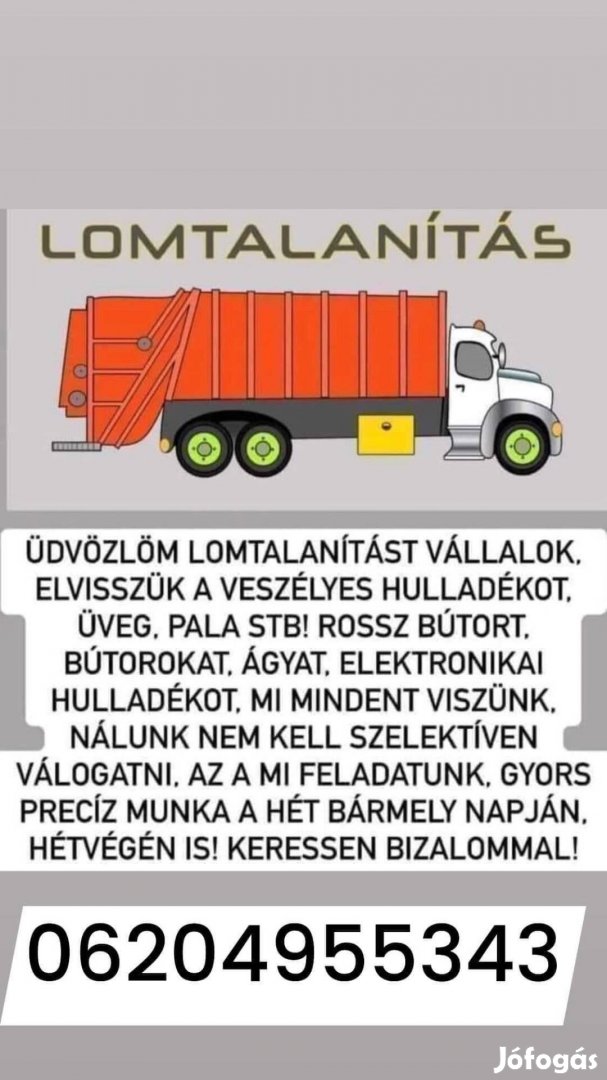 Lomtalanítás Hulladékszállítás