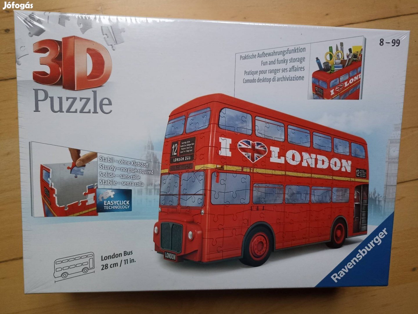 London 3D emeletes busz puzzle, asztali írószer tartó - bontatlan