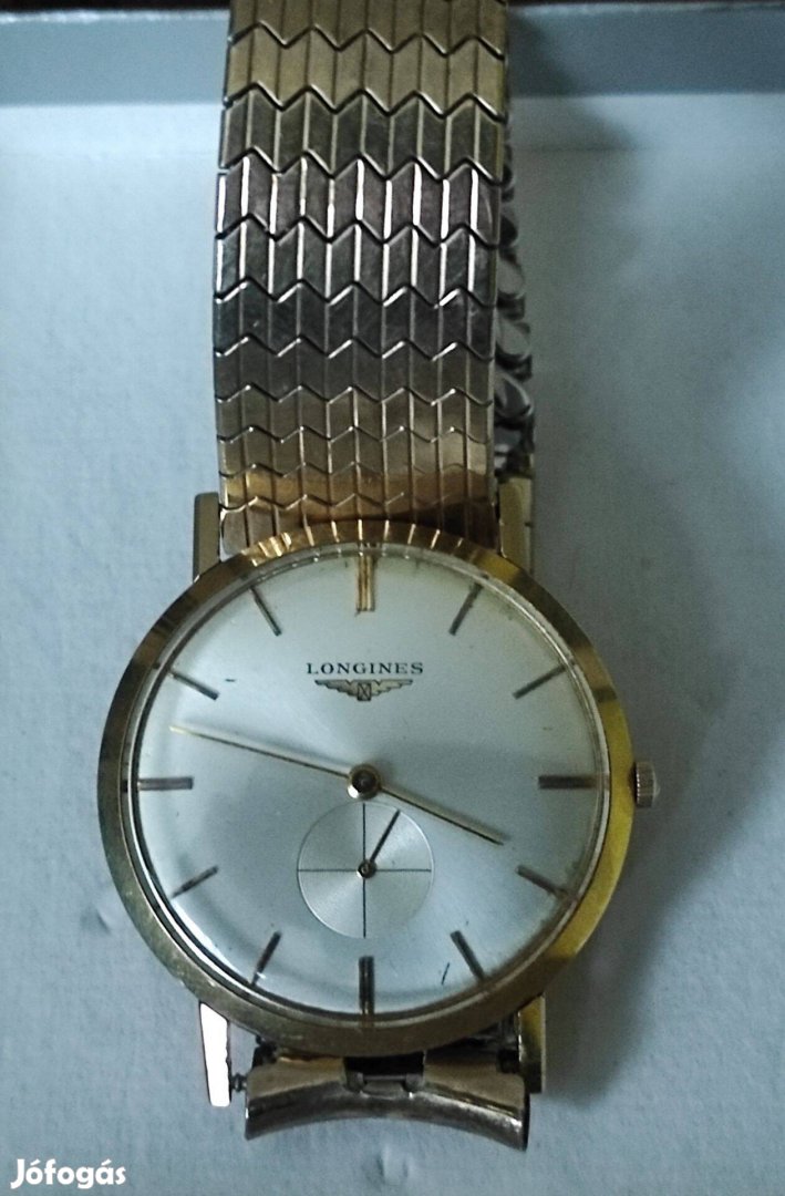 Longines 14k arany óra 1953-as, bevizsgálva,dobozávall