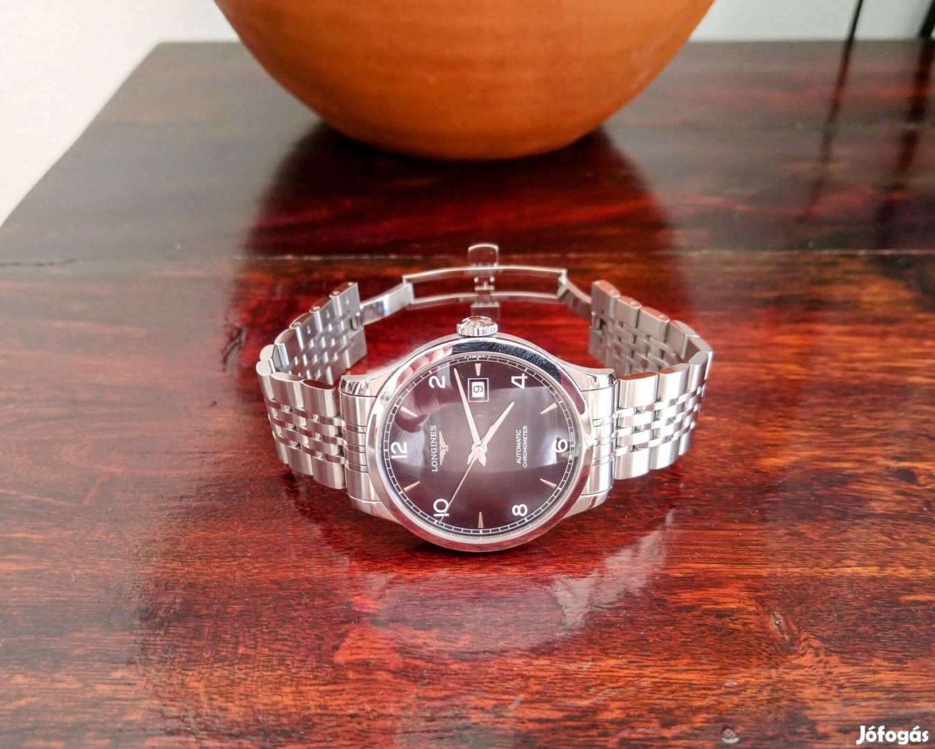 Longines Record automata - Full szett + Longines krokodilbőr szíj