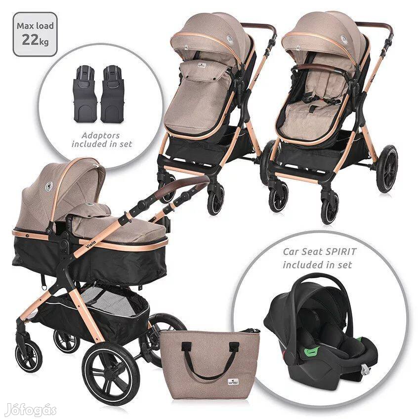 Lorelli Viola Set multifunkciós babakocsi - Pearl Beige, gf