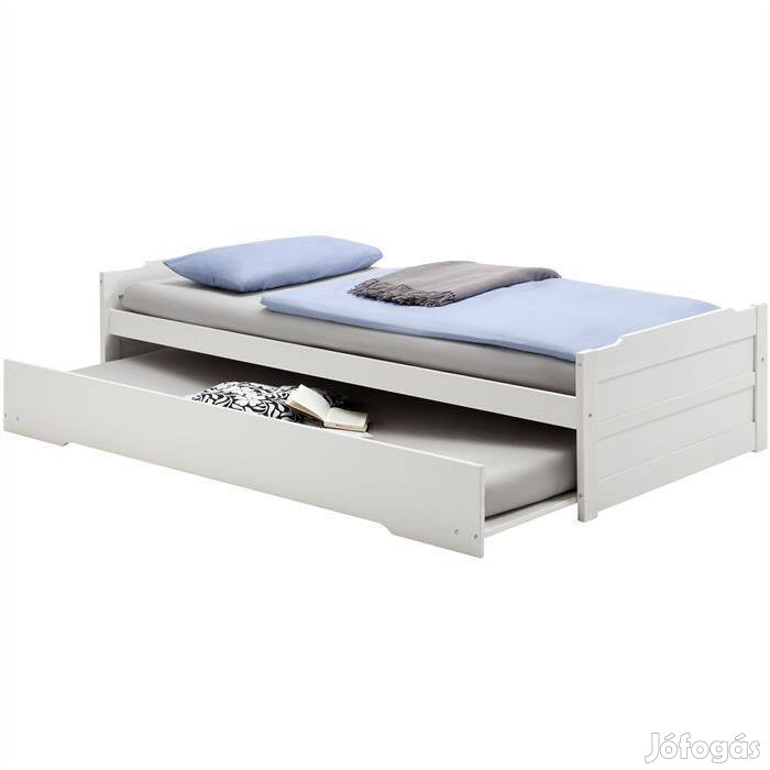 Lorena 90 x 200 gyermek heverő vendégággyal (fehér) 5081