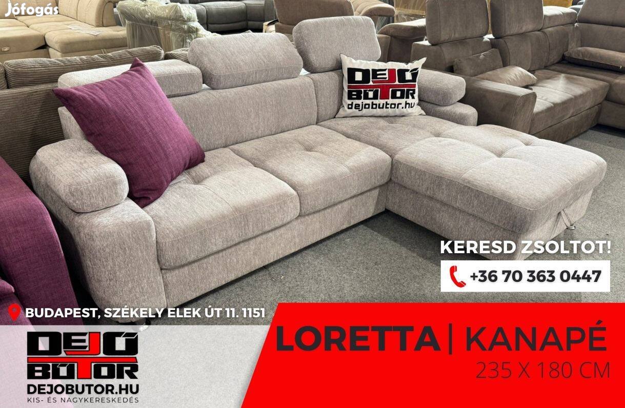 Loretta bézsde hátfalas sarok kanapé ülőgarnitúra 235x180