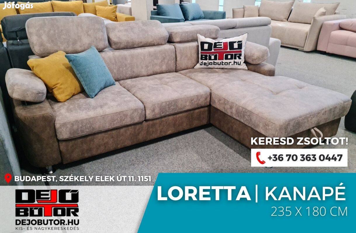 Loretta retró rugós sarok kanapé ülőgarnitúra 235x180 cm ágyazható