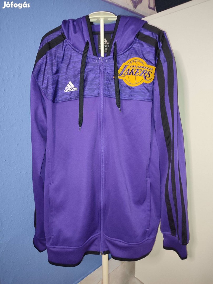 Los Angeles Lakers eredeti lila adidas kapucnis cipzáras