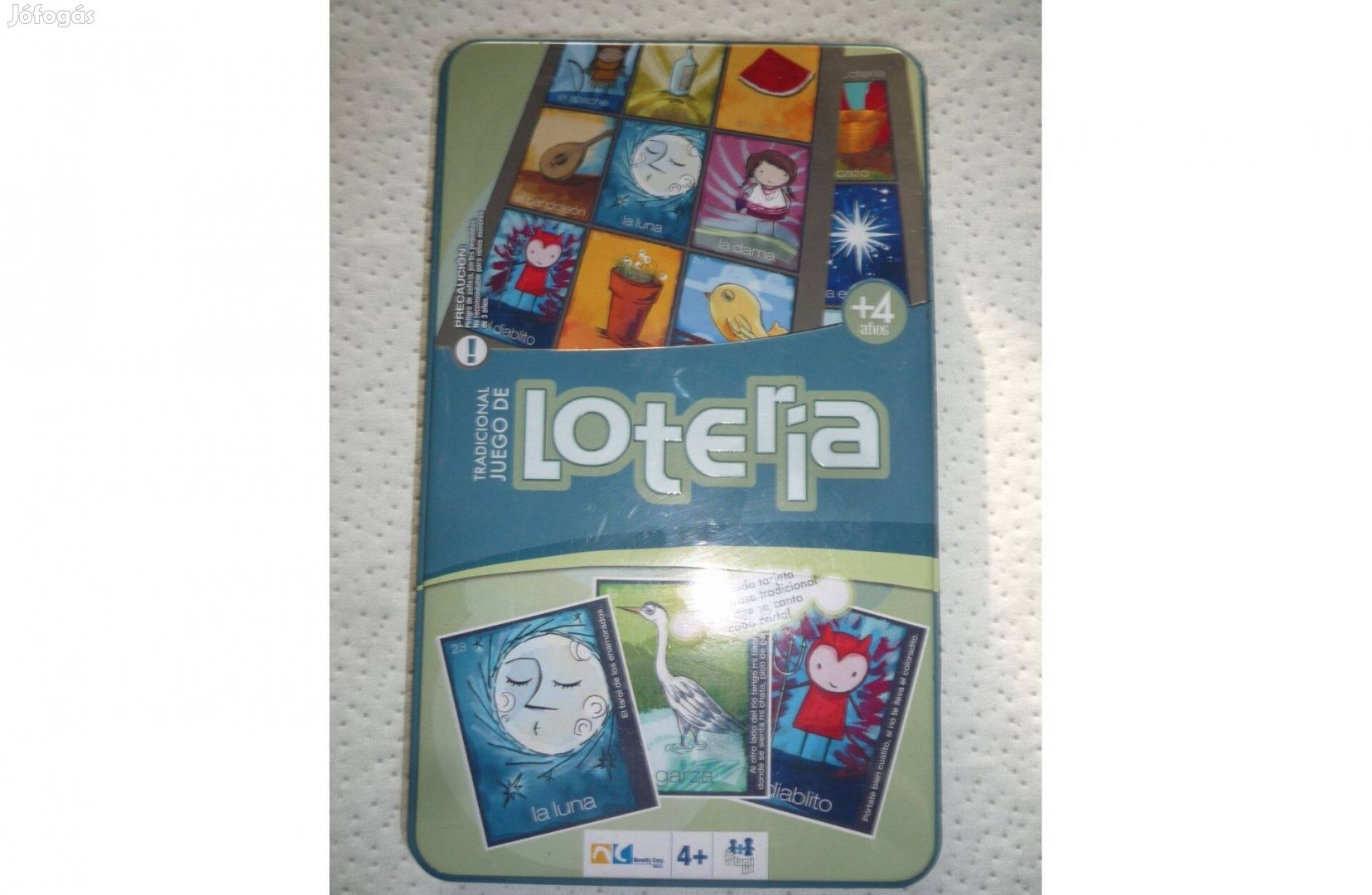 Loteria spanyol nyelvű 54 db kártya fém dobozzal
