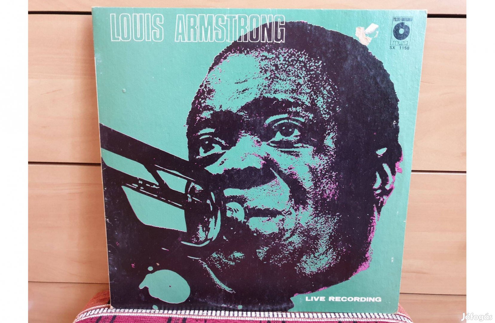 Louis Armstrong - LIVE Recording bakelit lemez hanglemez Vinyl