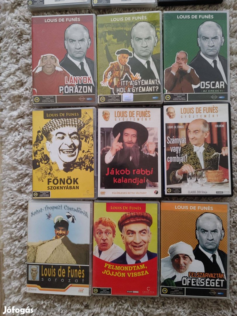 Louis De Funés DVD filmek 1500Ft/db -