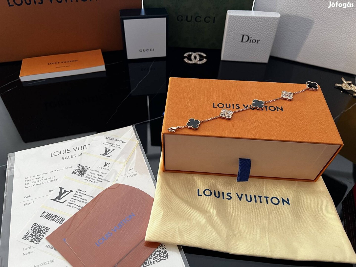 Louis Vuitton, Gucci, Van Cleef & Arpels, Valentino ékszerek