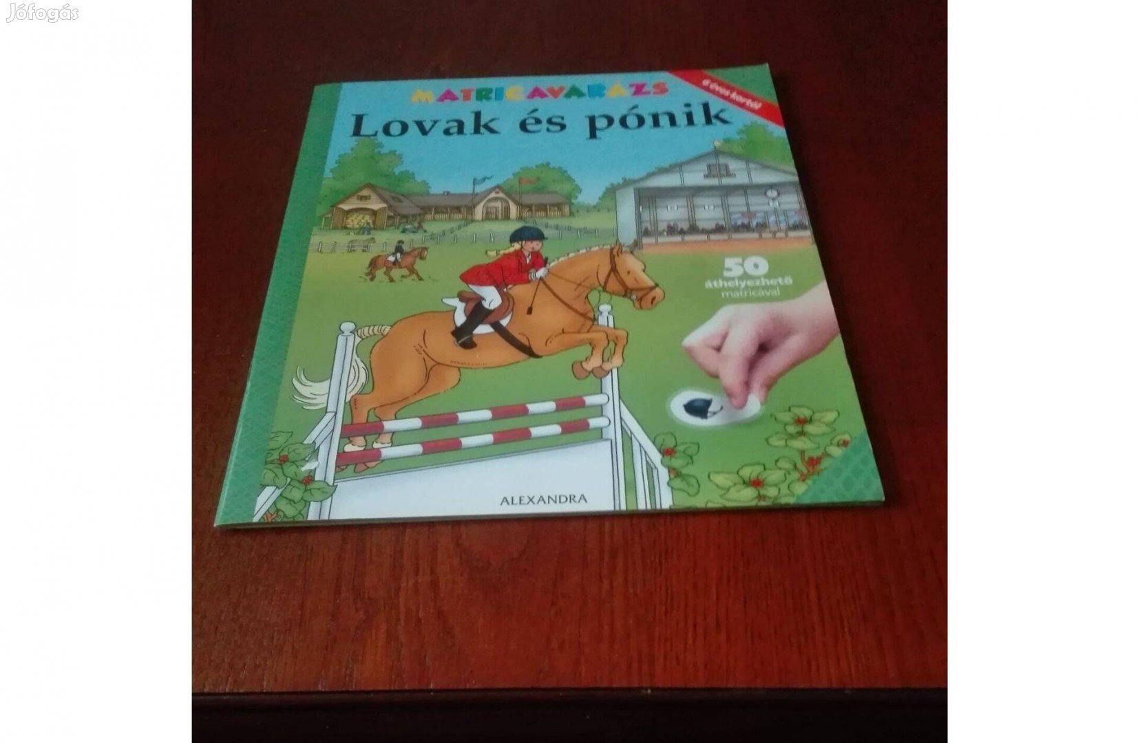 Lovak és Pónik könyv áthelyezhető matricákkal, használt