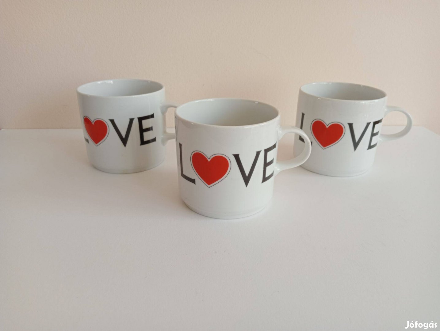 Love feliratos retro Alföldi porcelán bögre, bögrék Szépek