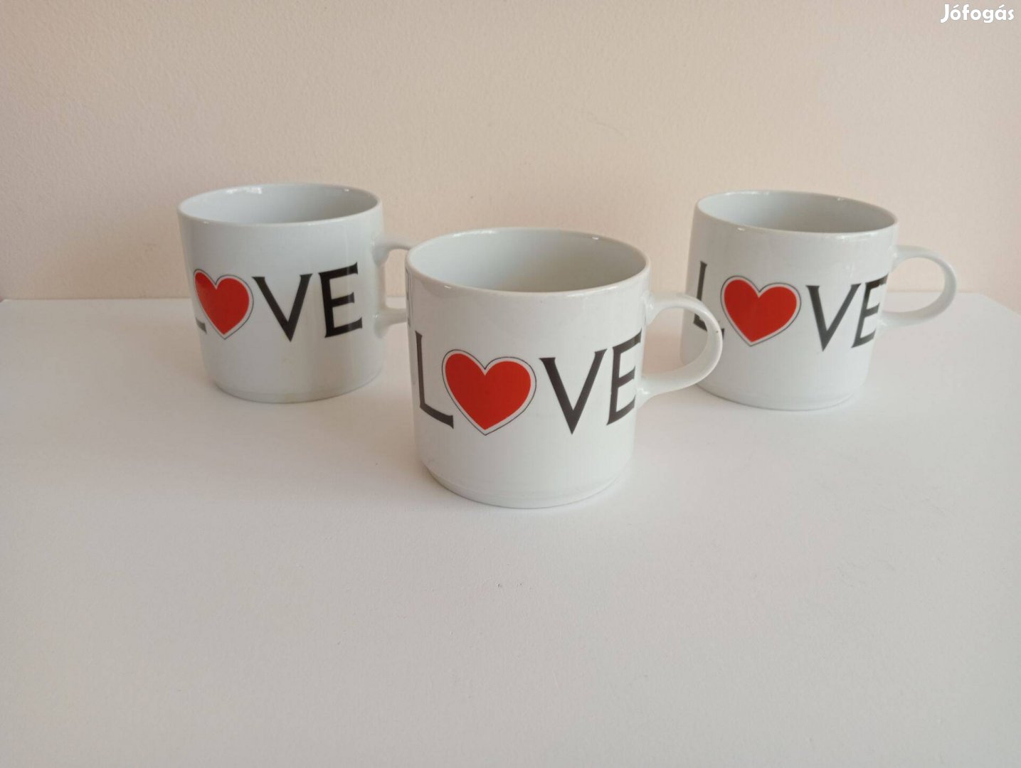 Love feliratos retro Alföldi porcelán bögre, bögrék Szépek