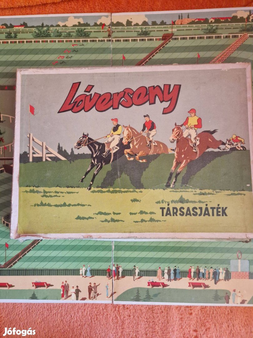 Lóverseny régi, retro társasjáték