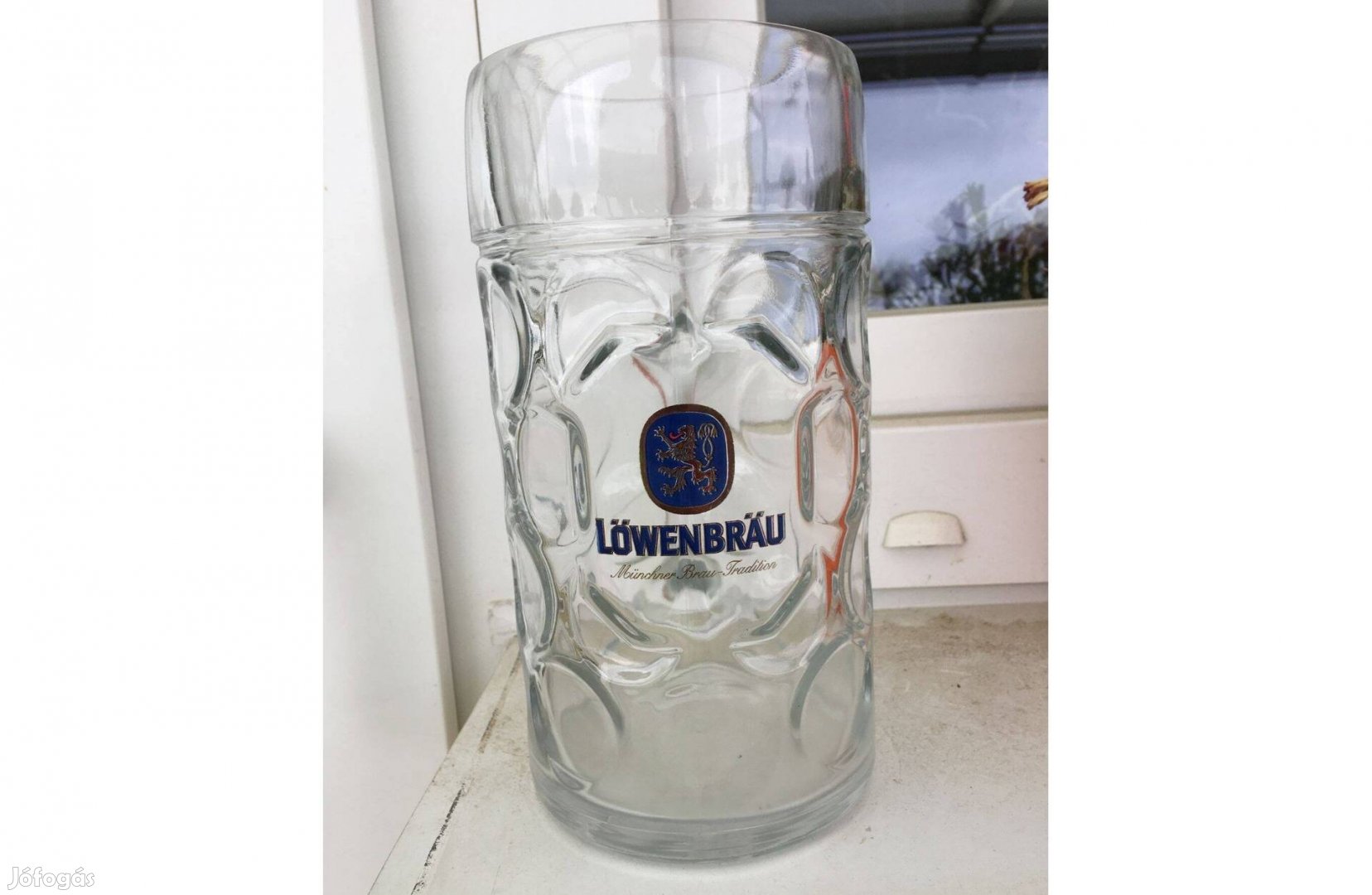 Löwenbru 1 liter sörös pohár korsó söröspohár Posta