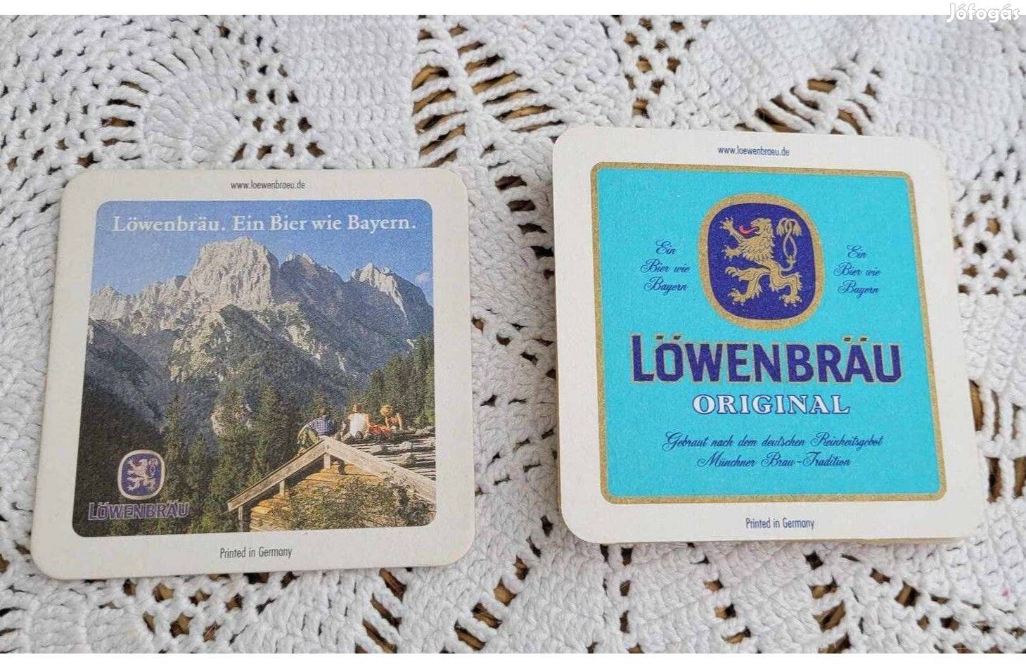Löwenbräu kétoldalú sörös pohár alátétek 10 db