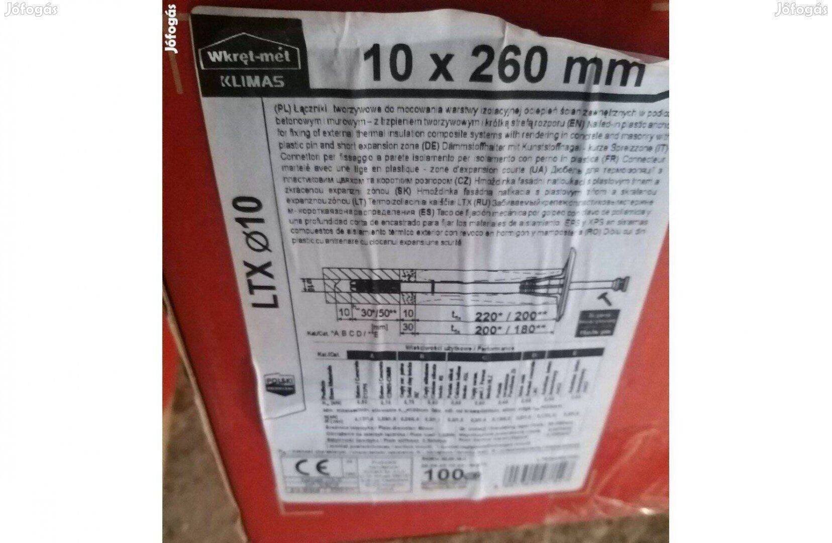 Ltx-10 x 260 mm műanyag dübel (204 db)