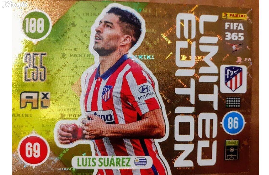 Luis Suárez Atlético Madrid Limited focis kártya Panini 2021 Update