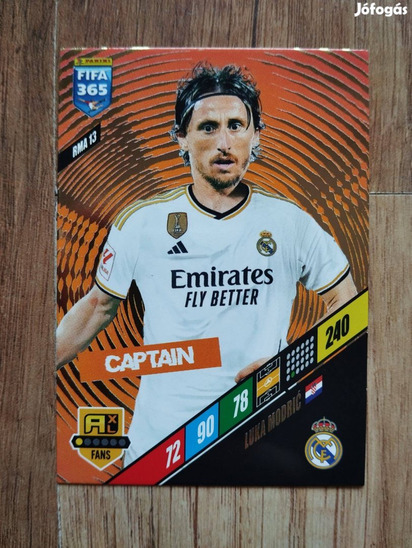 Luka Modric (Real Madrid) FIFA 365 2024 FANS Captain focis kártya