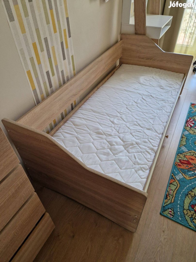 Lulu gyerekágy tároló fiókkal, matraccal 180x80, sonoma tölgy, Sürgős