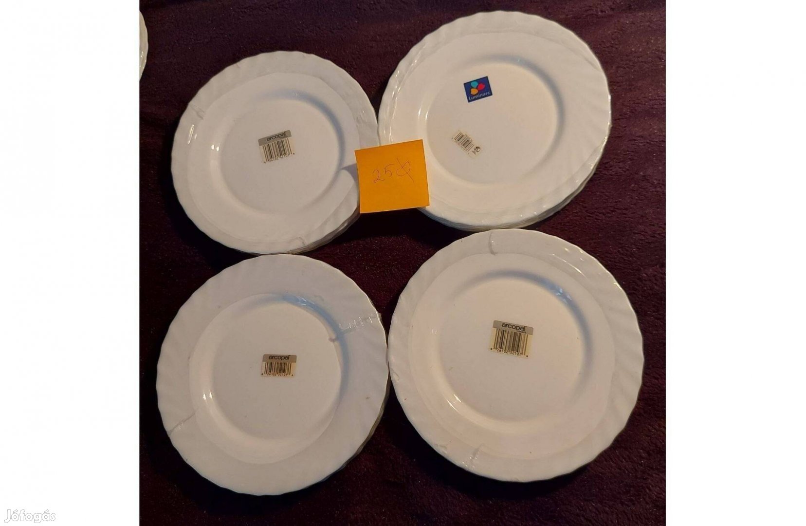 Luminarc 25 cm-es lapostányér 6 db-os eredeti csomagolásban (4 csomag)