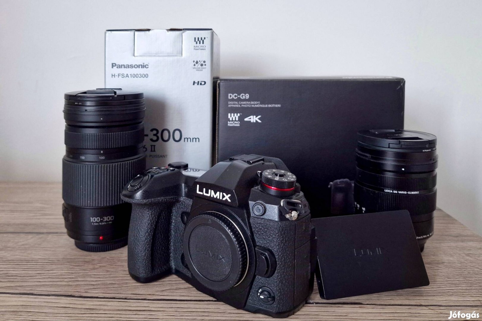 Lumix G9 váz +2db objektív (Lumix 100-300mm, Leica-Lumix 12-60mm)  