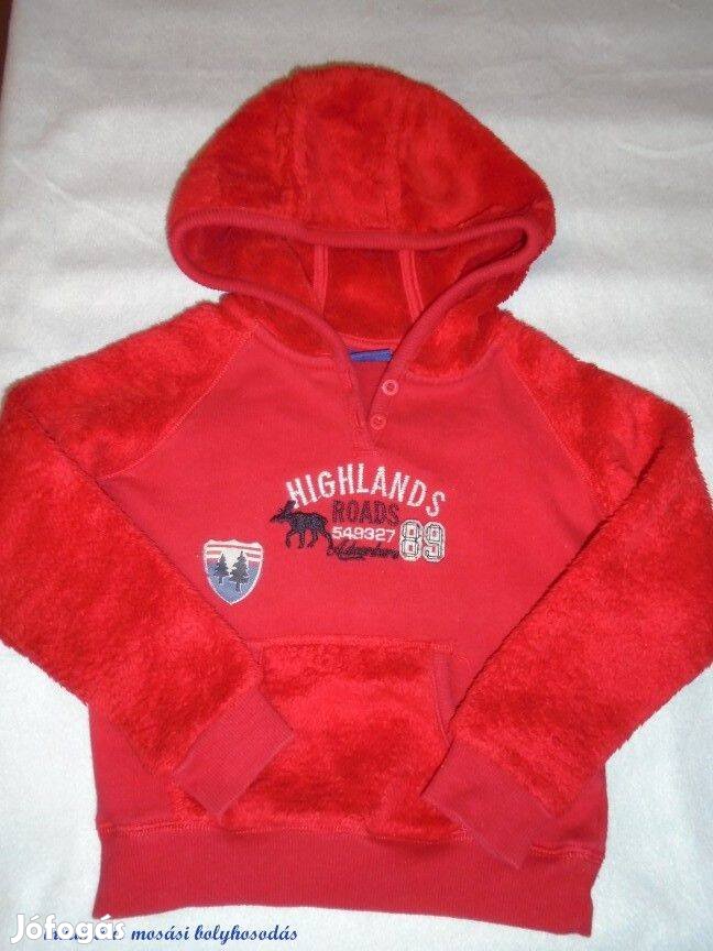 Lupilu kapucnis piros és puha pulóver 12-24 hó (méret 86 / 92)