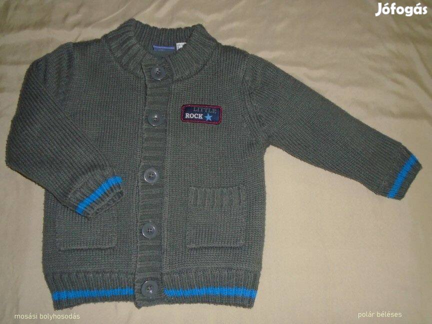 Lupilu polár béléses pulóver gombos kardigán 6-12 hó méret