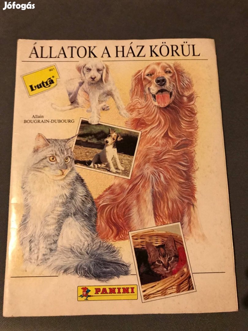 Lutra album teljes állatok a ház körül panini retro gyermekkönyv