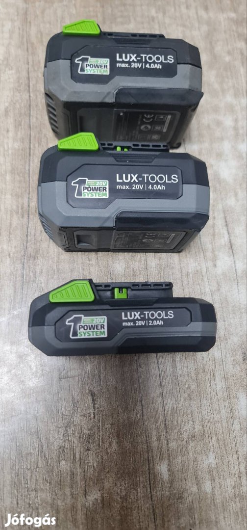 Lux-Tools 20v 2-4Ah akku 3db egyben Foxpostal