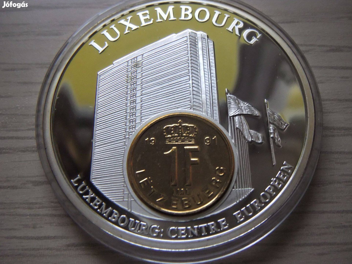 Luxemburg 1 Frank 1993 Emlékérem 55 gr 50 mm + Tanúsítvány
