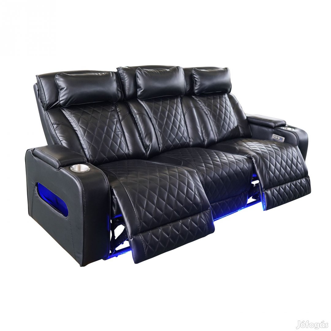 Luxus, háromszemélyes elektromos relax fotel, lábtartóval,