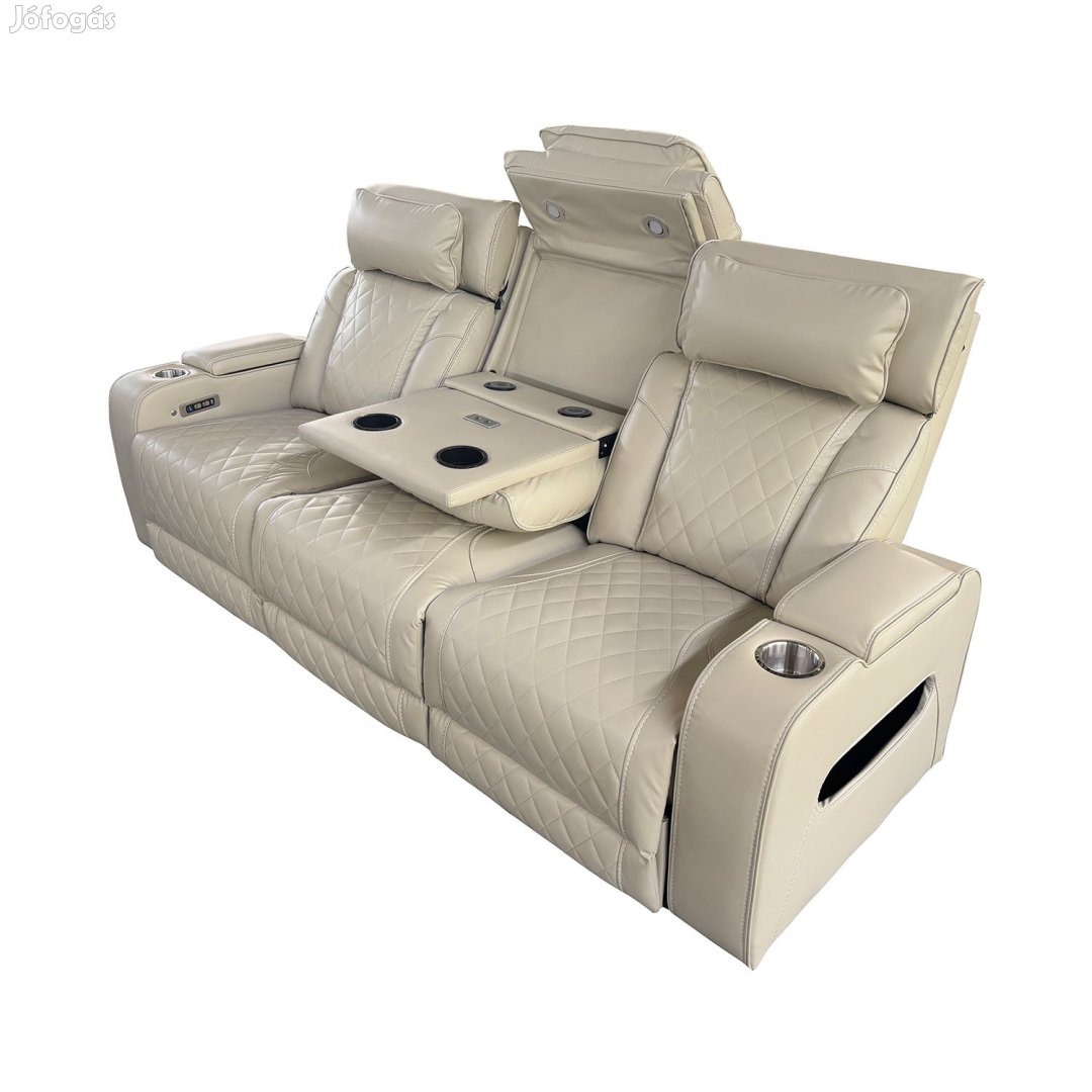 Luxus, háromszemélyes elektromos relax fotel, lábtartóval,