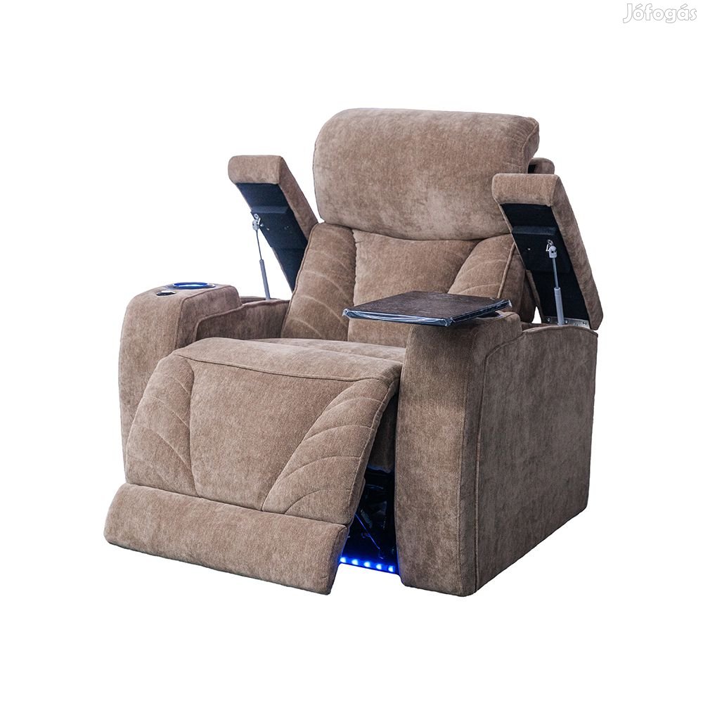 Luxus fekvőfotel, relax fotelágy elektromosan dönthető, lábtartóval,