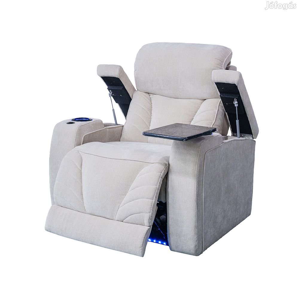 Luxus fekvőfotel, relax fotelágy elektromosan dönthető, lábtartóval,
