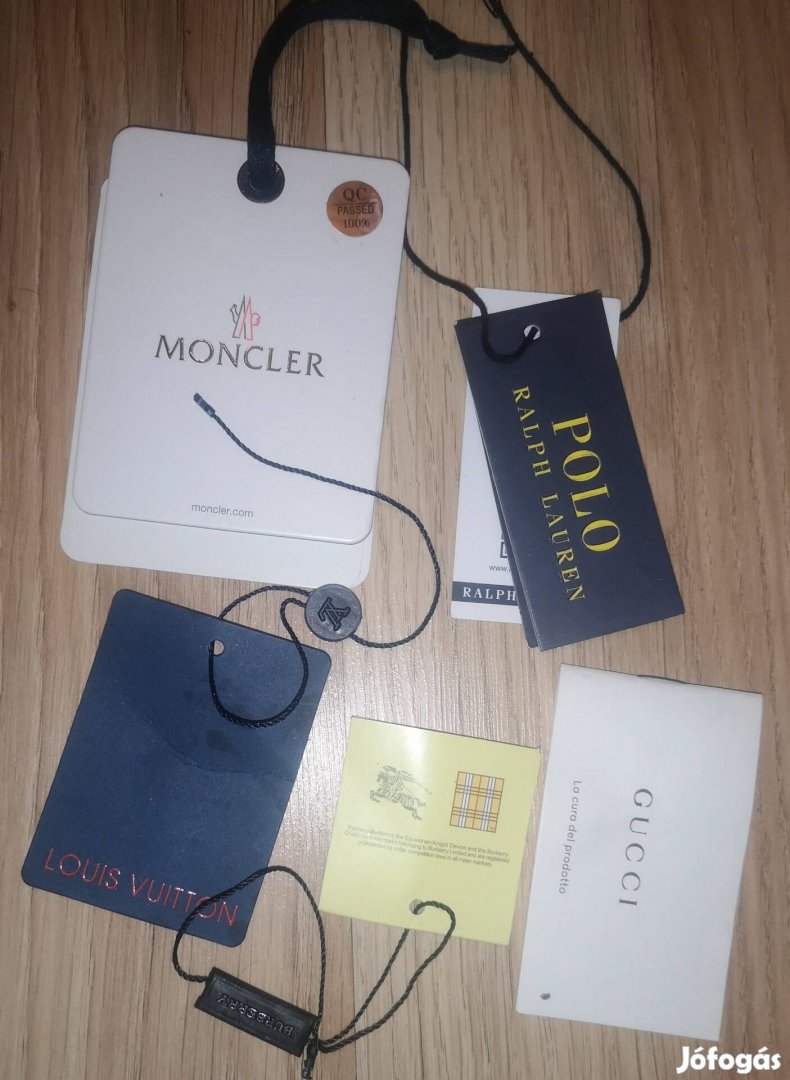 Luxusmárkák címke Montclair Louis Vuitton Gucci Burberry Ralph Lauren 