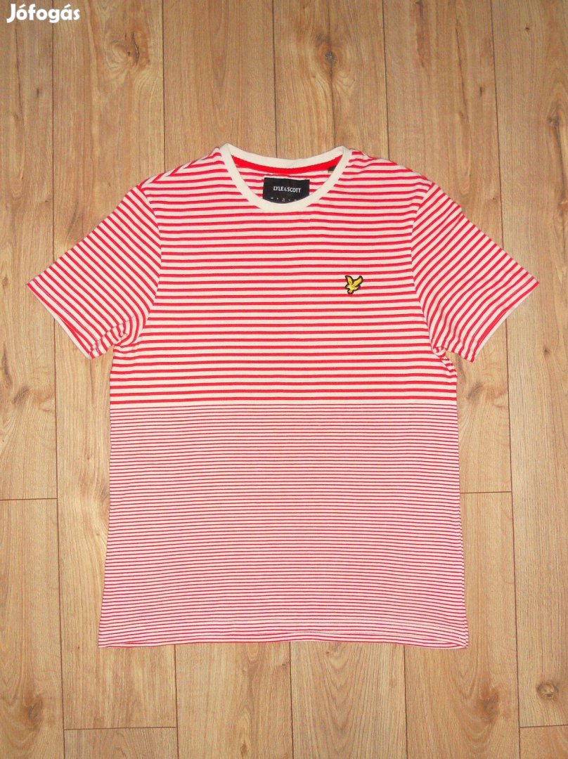 Lyle Scott csíkos rövid ujjú póló M-es