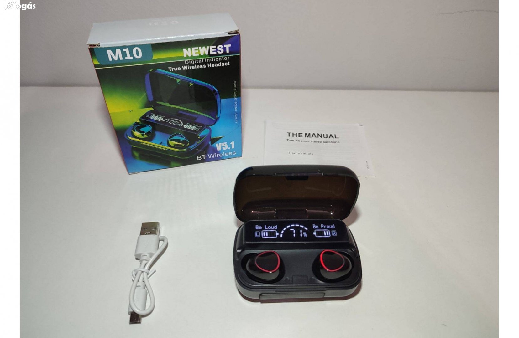 M10 TWS Bluetooth fülhallgató (új)