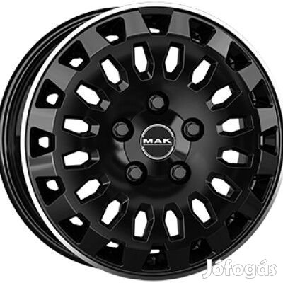 MAK OVERLAND Fényes fekete Polírozott LIP 7X17 5X130 ET66 CB89,1 |