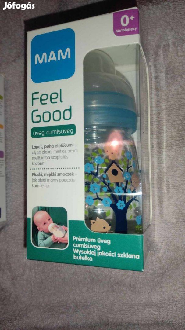 MAM Feel Good prémium cumisüveg hőálló üvegből készült 160 ml bontatla