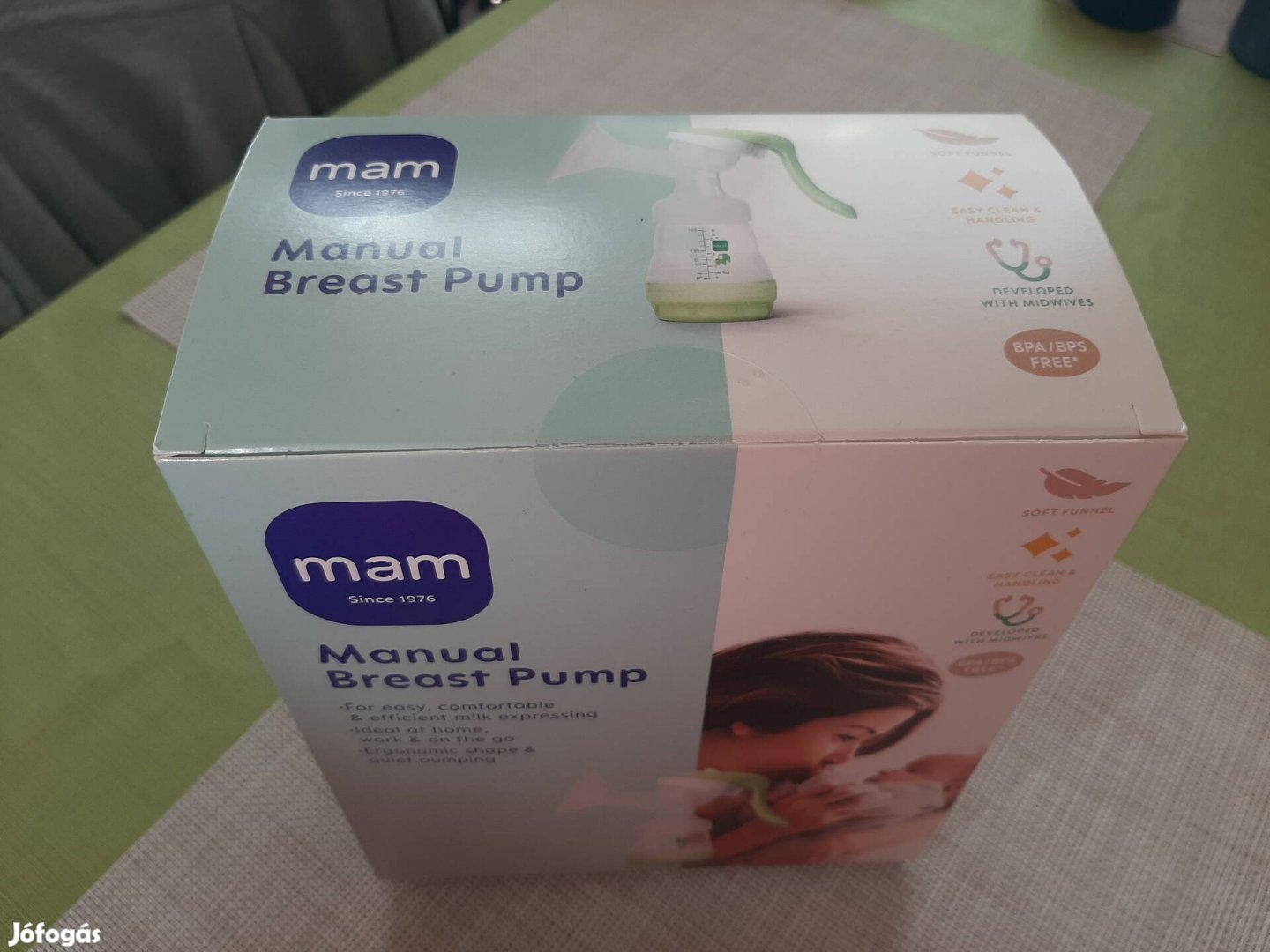 MAM új, bontatlan csomagolású kézi mellszívó (160 ml cumisüveggel)